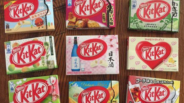 Matt Butler's collection of Kit Kats include sake and rockmelon. Photo: Matthew Butler