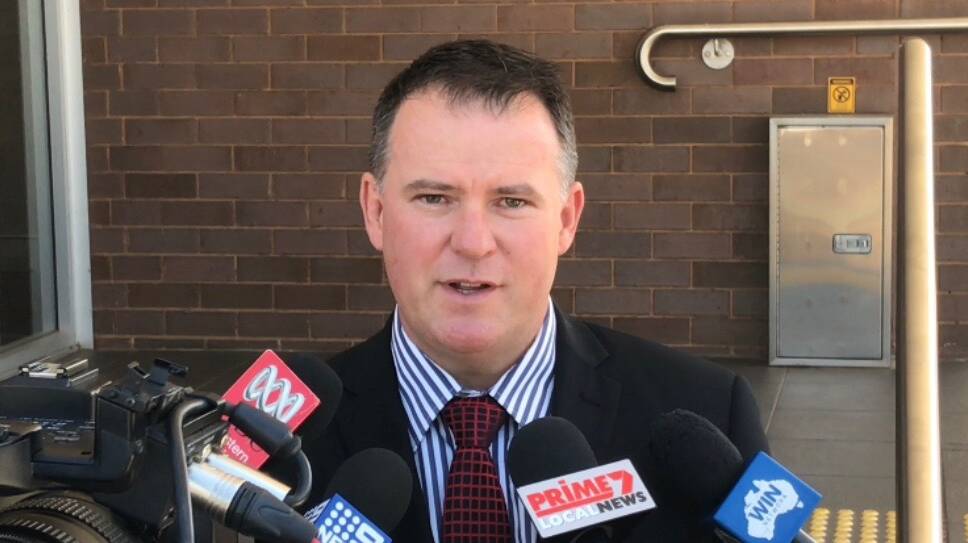 SERIOUS MATTER: Detective Chief Inspector Rod Blackman addresses the media outside Dubbo Police Station on Tuesday.