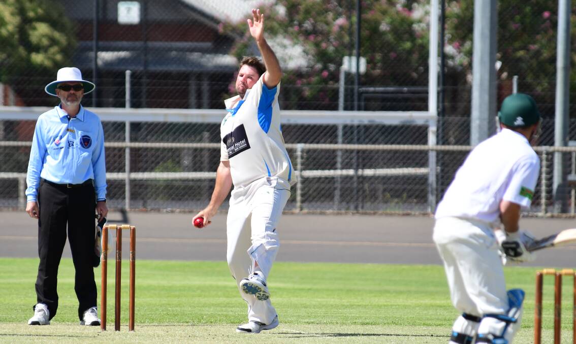 BIG GAME PLAYER: Ben Strachan bowling for Dubbo in their win over Cowra last Sunday. Photo: BELINDA SOOLE