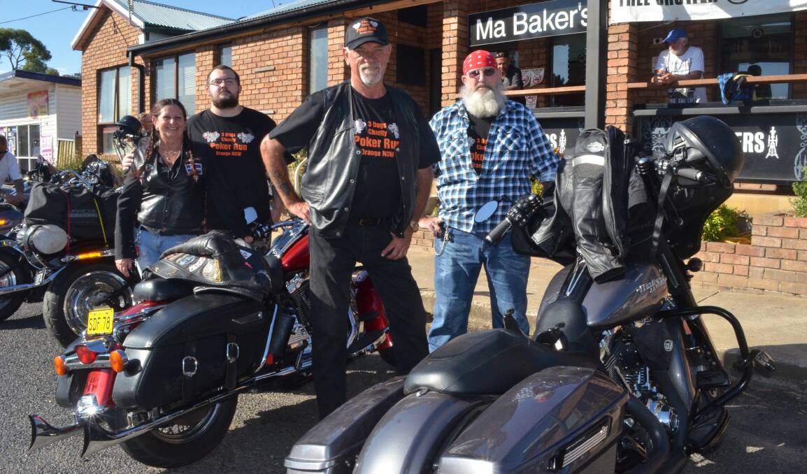 RIDING FOR CHARITY: Deb and James Lytton, Nat Skrypka and Greg Lytton took part in the Orange City Charity Poker Run on Saturday. Photo: TANYA MARSCHKE