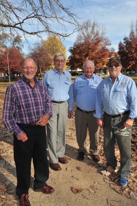 FORTY YEARS ON: Orange-Canobolas Lions Club founding members Robert Fabry, Roger Grimmett, Bill McAuliffe and Peter Chilcott. Photo: JUDE KEOGH