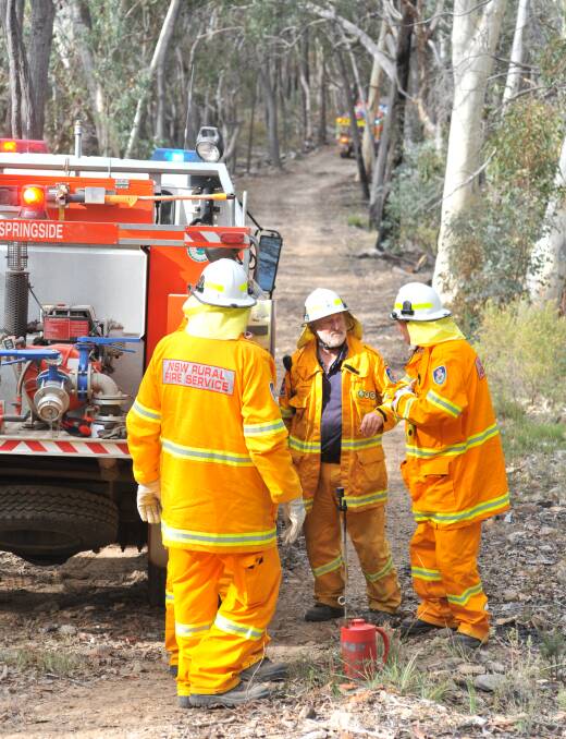 FIRE BAN: Rural Fire Service volunteers were called to a fire at Cargo Road on Friday night. FILE PHOTO. 