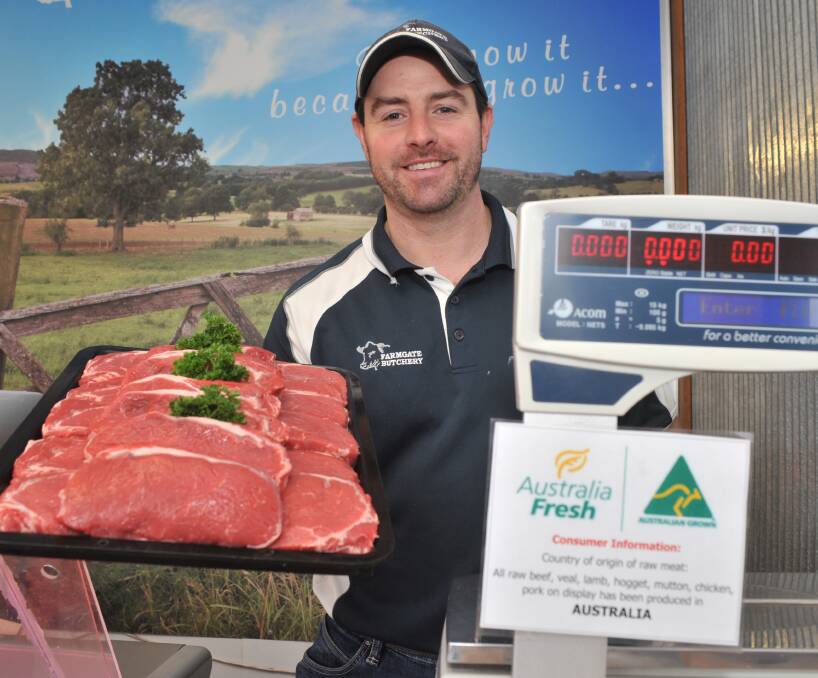 HIGH STEAKS: Farmgate Butchery owner Greg Pearce says butchers across the country are experiencing the downside of rapidly increasing cattle prices. Photo: JUDE KEOGH 0706jkbeef1