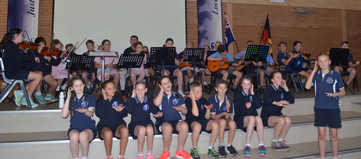 SINGING ALONG: Sophia Duncan led singing when students from St Mary's Catholic Primary joined in with Count Us In on Thursday. 