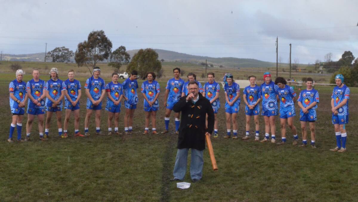 WELCOME TO COUNTRY: Ronald Wardrop gave the welcome to country and played the didgeridoo at Brendon Sturgeon Oval. Photo: TANYA MARSCHKE  