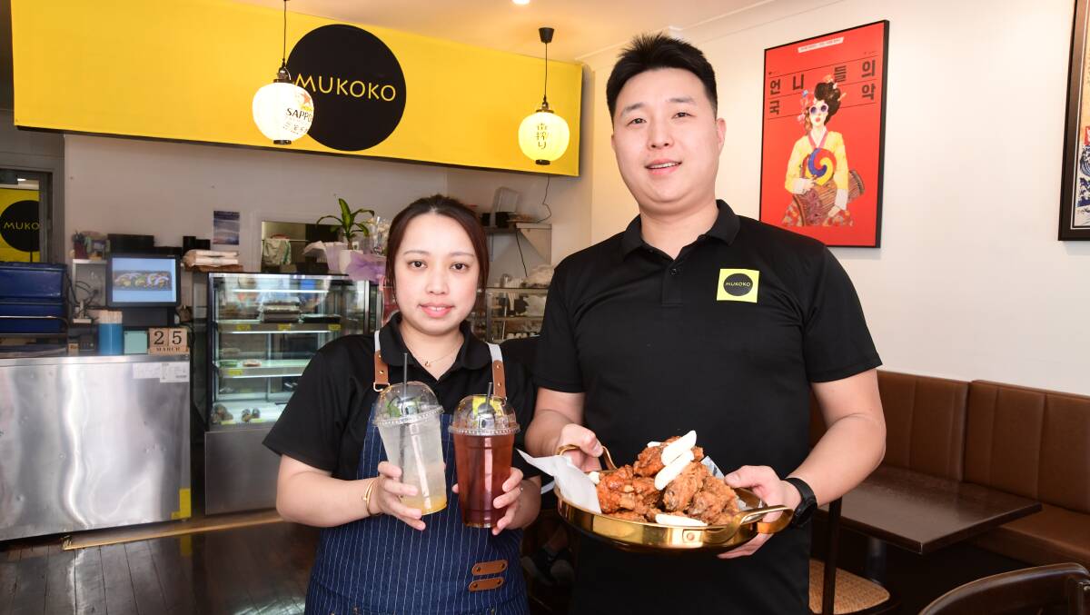 Vicki Hui and Alex Jeon at the new Mukoko business in Summer Street. Picture by Jude Keogh