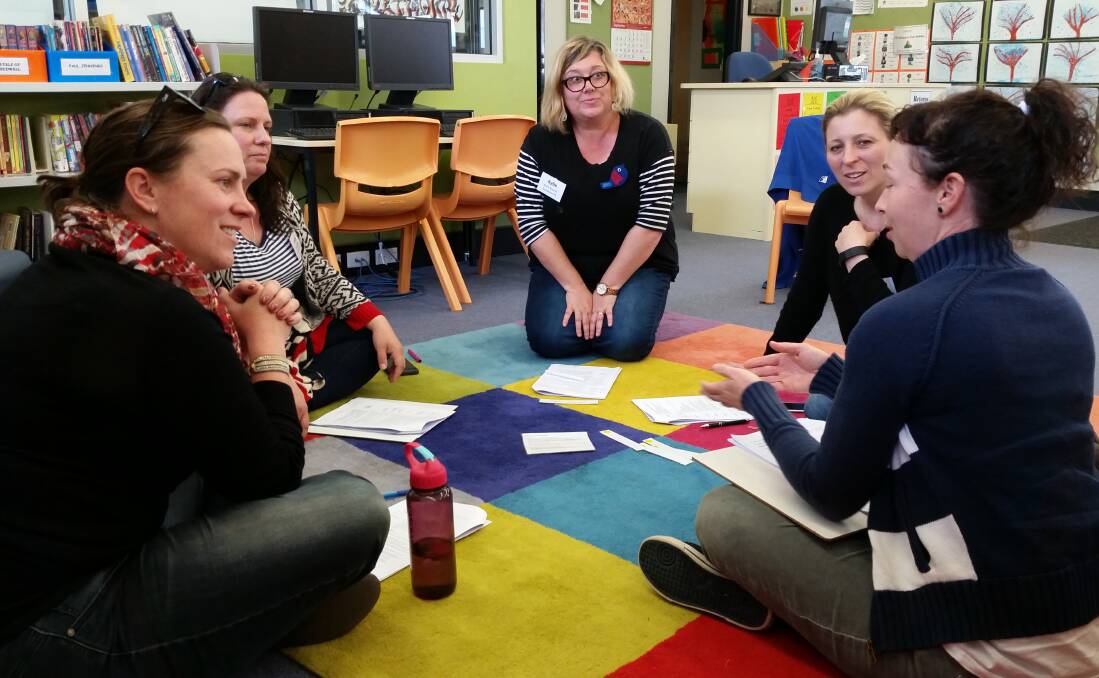 RELIGIOUS ALTERNATIVE: Clare Stuart, Laura Egan, Kylie Bourne, Alison Bennett and Nancy McGreal discussed ethics during ethics training. Photo: SUPPLIED