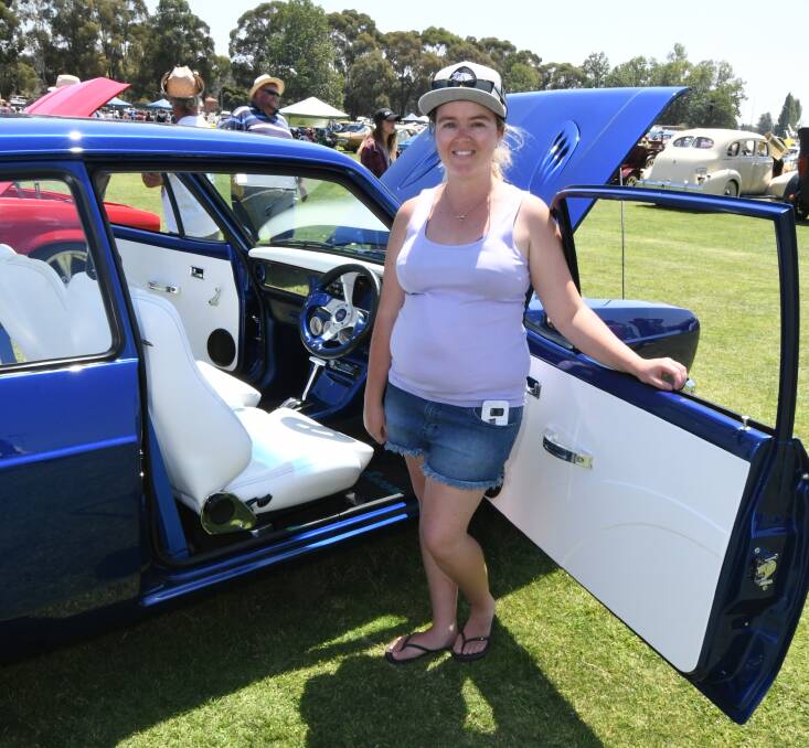 FORD FAN: Sharon Rosser of Orange with her 1978 model Ford Escort. Photo: JUDE KEOGH