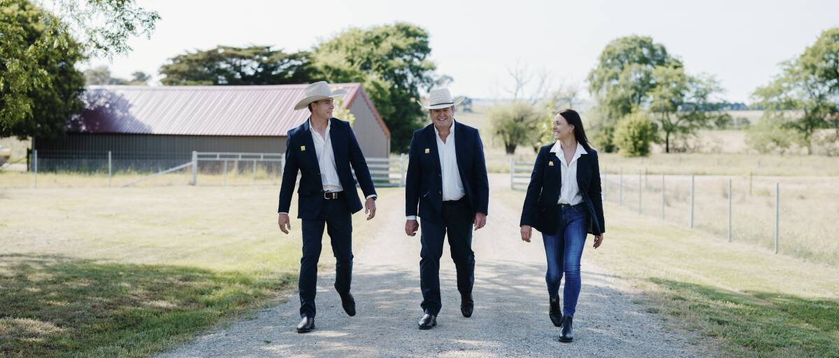 Real estate family Max, Stephen and Lucy Nell from Ray White Rural. Supplied picture by Brenton Cox