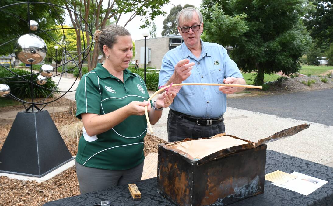 After 25 years of being sealed a Canobolas Rural Technology time capsule was opened on Friday and a new one put away. Photos: JUDE KEOGH 