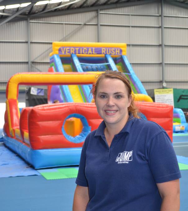 FUN JOB: Jessica O'Gradey loves working at Jump Inflatables, which she opened last in October last year. Photo: TANYA MARSCHKE 0113tmlovework 