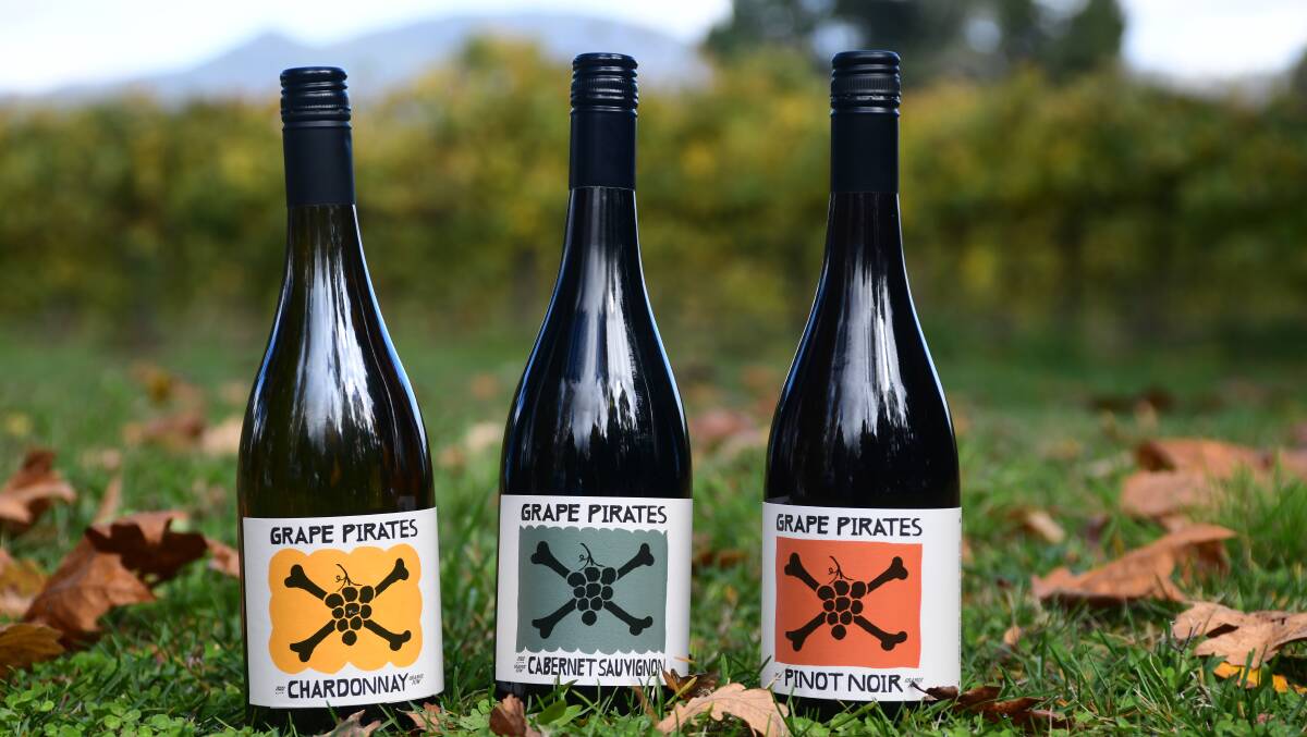 Bottles of Grape Pirates Wine are expected to be up for sale later in May. Picture by Jude Keogh
