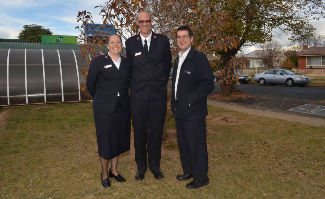 INSPIRING HOPE: Salvation Army's Tahlia Grounds, Craig Harlum and David Grounds at the appeal launch at Orange City Bowling Club. Photo: EMILY BENNETT