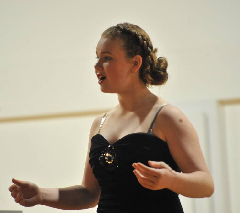 IN THE SPOTLIGHT: Cowra singer Zoe Budge competed in the 14 years and under vocal solo section. 