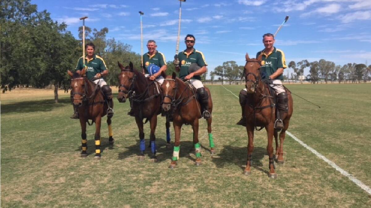 READY TO PLAY: Millamolong polo players Eugene Marais, Arch Old, Nick Keyte and Andrew Ashton. Photo: CONTRIBUTED