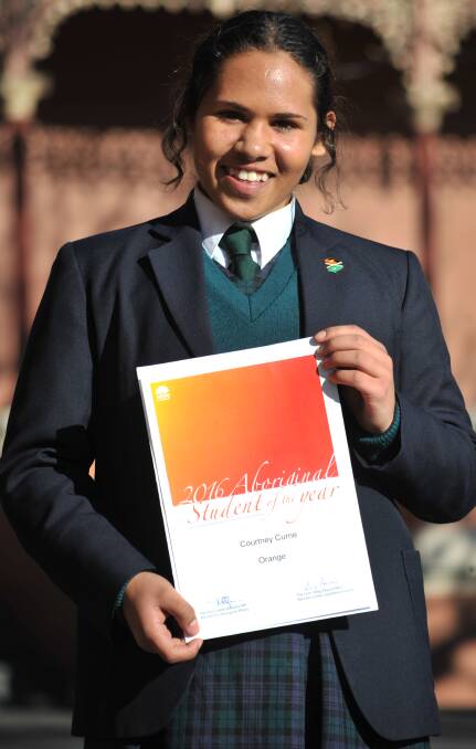 ROLE MODEL: Kinross Wolaroi School year 10 student Courtney Currie was named Aboriginal Student of the Year. Photo: JUDE KEOGH 0826jkaward1