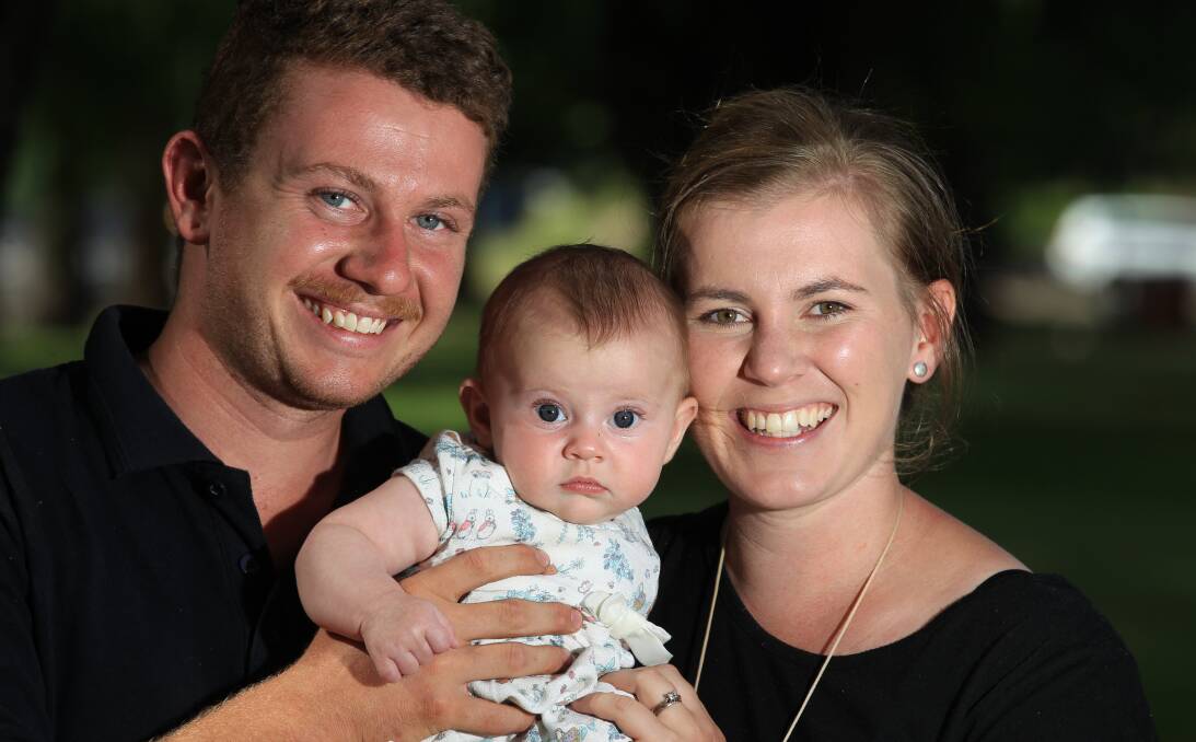 ROYAL CONNECTION: Jordan and Erica Sims named their daughter Charlotte, which was one of the most popular baby names, after the Princess Charlotte of Cambridge. Photo: PHIL BLATCH 0104pbname1