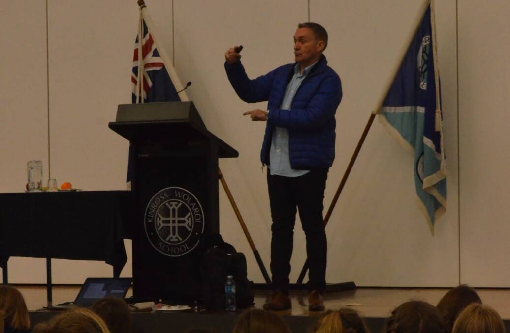 PRACTICAL INFORMATION: Drug educator Paul Dillon cautioned Kinross Wolaroi School students about the dangers of drugs and alcohol. PHOTO: EMILY BENNETT