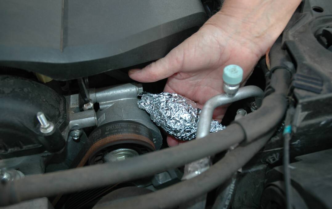 THE HEAT IS ON: Tightly wrap an egg in aluminium foil and put the package in a hot location in your engine bay. Photo: CONTRIBUTED