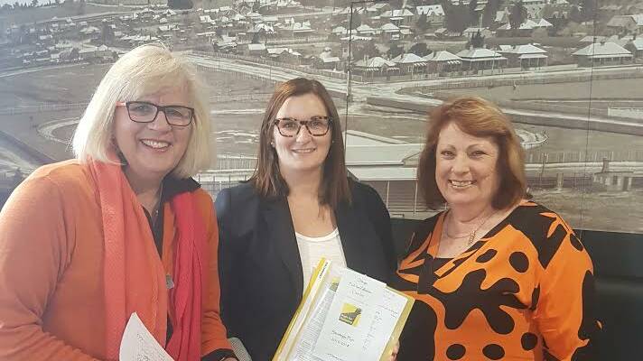 HELP NEEDED: NSW Parliametary Secretary Sarah Mitchell (centre) with Push for Palliative's Jenny Hazelton (l) and Tracey Wilkinson.