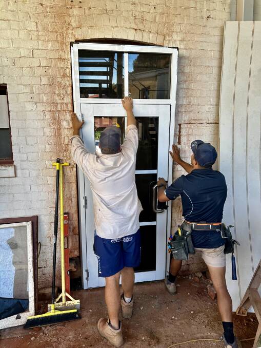 The building team widen the doors the The Nyngan to make them accessible by wheelchair. Picture supplied