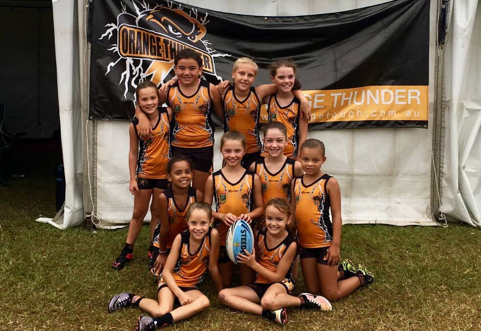 THUNDER BUDDIES: City of Orange Touch Association's under-10 girls' side is all smiles after finishing third in NSW at the Junior State Cup last weekend. Photo: CONTRIBUTED