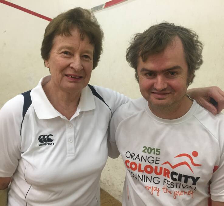 FIERCE COMPETITORS: Yvonne Tracey put the cleaners through Steve Blackwood on Wednesday night, winning in three games. Photo: CONTRIBUTED