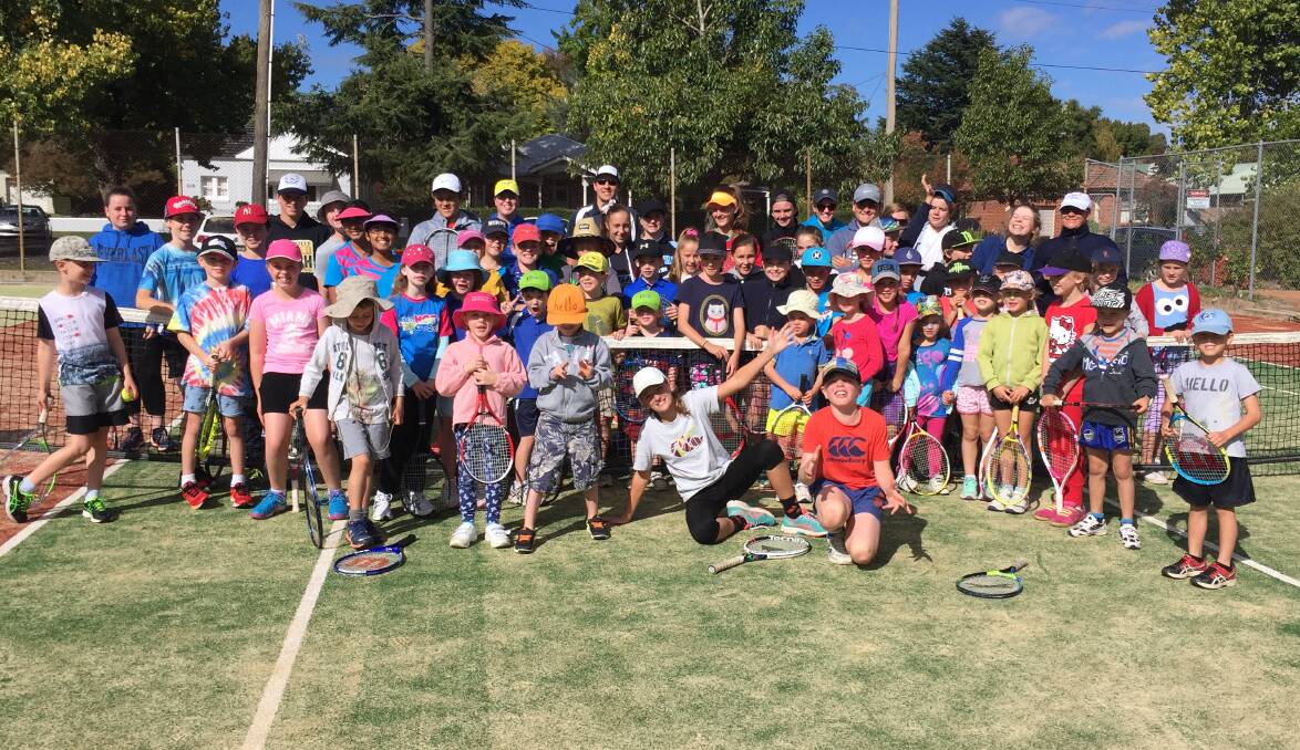 TRAINING HARD: A huge group of juniors enjoyed Ex-Services' holiday coaching clinics. Photo: CHRISSIE KJOLLER