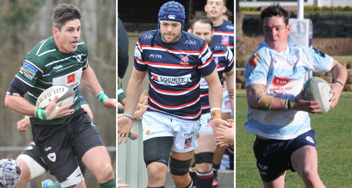 THREE OF A KIND: Emus skipper Nigel Staniforth, Easts' captain Tim Buchanan and Forbes' skipper Jack Hammond will all lead their sides at Wade Park on Saturday, May 5.