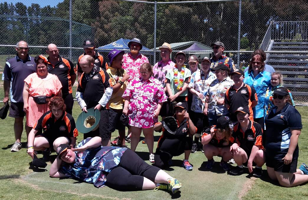 HULA HULA: The Kandooz All Abilities Softball Club pose for a photo during last weekend's Hawaiian-themed round. Photo: CONTRIBUTED