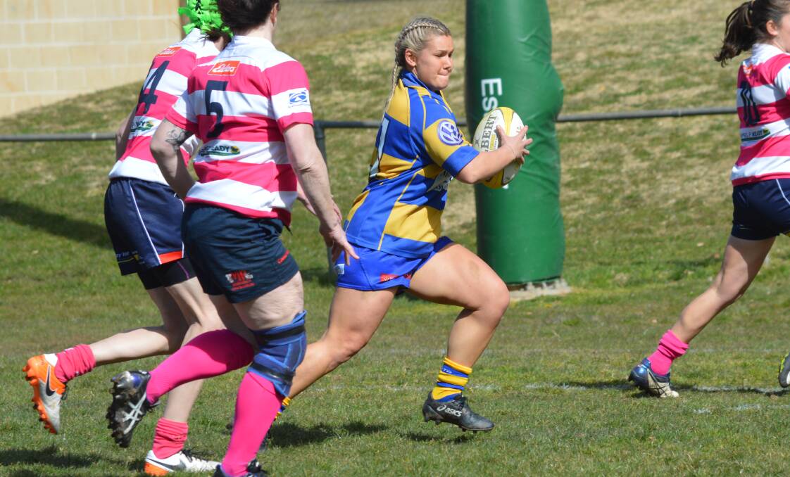 TIME TO BOUNCE BACK: Nicole Schneider scored Bathurst's only try in its major semi-final loss to Cowra, a game the Bulldogs probably should have won. Photo: MATT FINDLAY