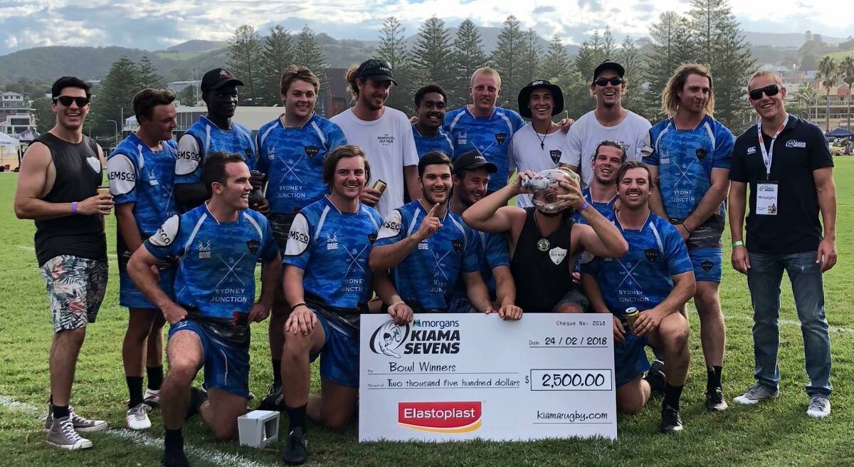 CHAMPIONS: The Newcastle Sea Men, including Orange Emus' Jack Marchinton, Jayden Norris and Lachie Harris and Orange City product Yool Yool, celebrate their bowl win last weekend. Photo: CONTRIBUTED