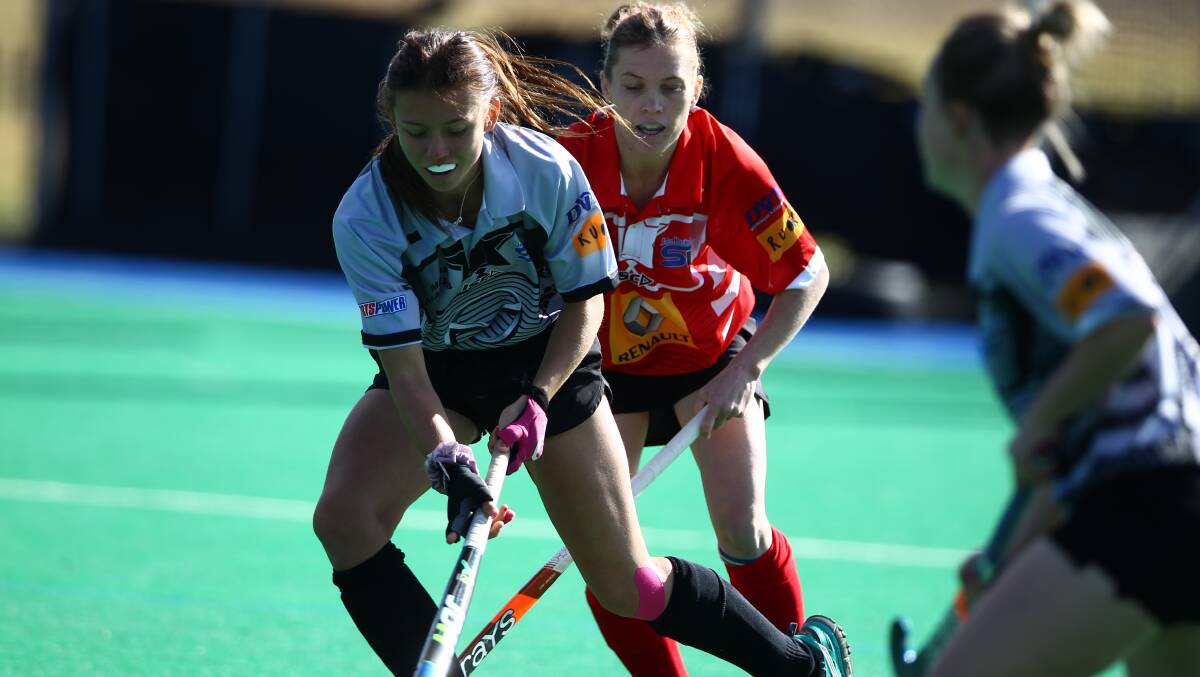 QUARTET: Eva Reith-Snare scored all four of Orange High School's goals in the Hornets' rout of Bathurst in the hockey fixture. Photo: PHIL BLATCH