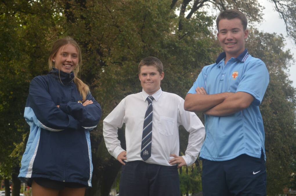 MAKING THE CUT: Eva Reith-Snare, Jack Besgrove and Mac Reith-Snare are heading to the NSW All Schools Championships. Photo: MATT FINDLAY