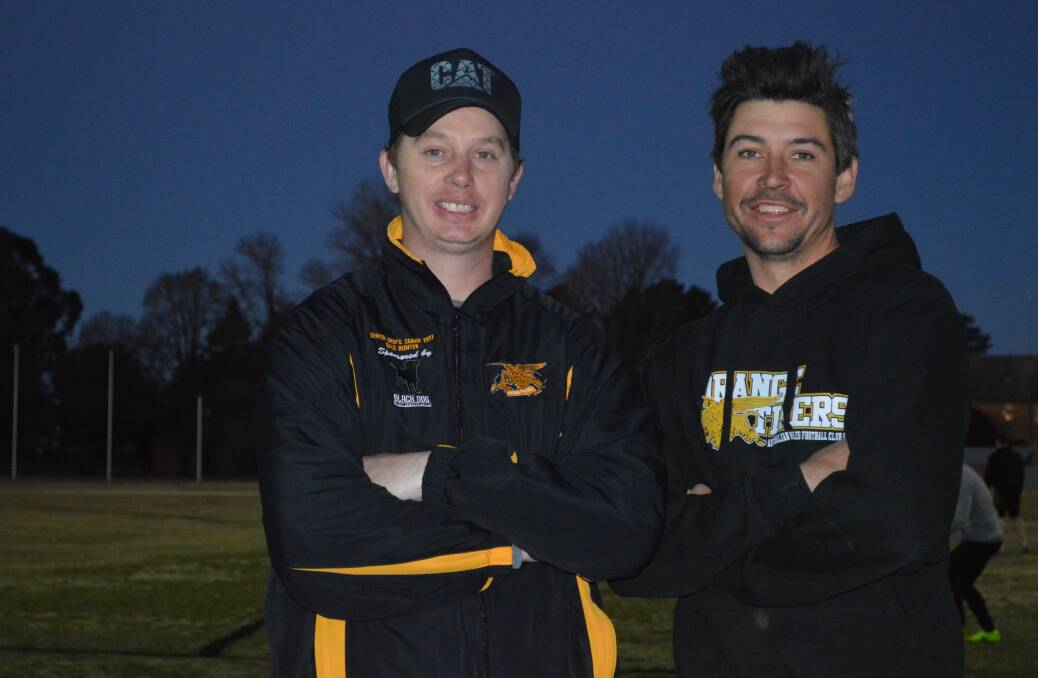 LEADERSHIP DUO: Tigers coach Dale Hunter and skipper Luke Thorley are both in their first seasons in their respective roles. Photo: MATT FINDLAY
