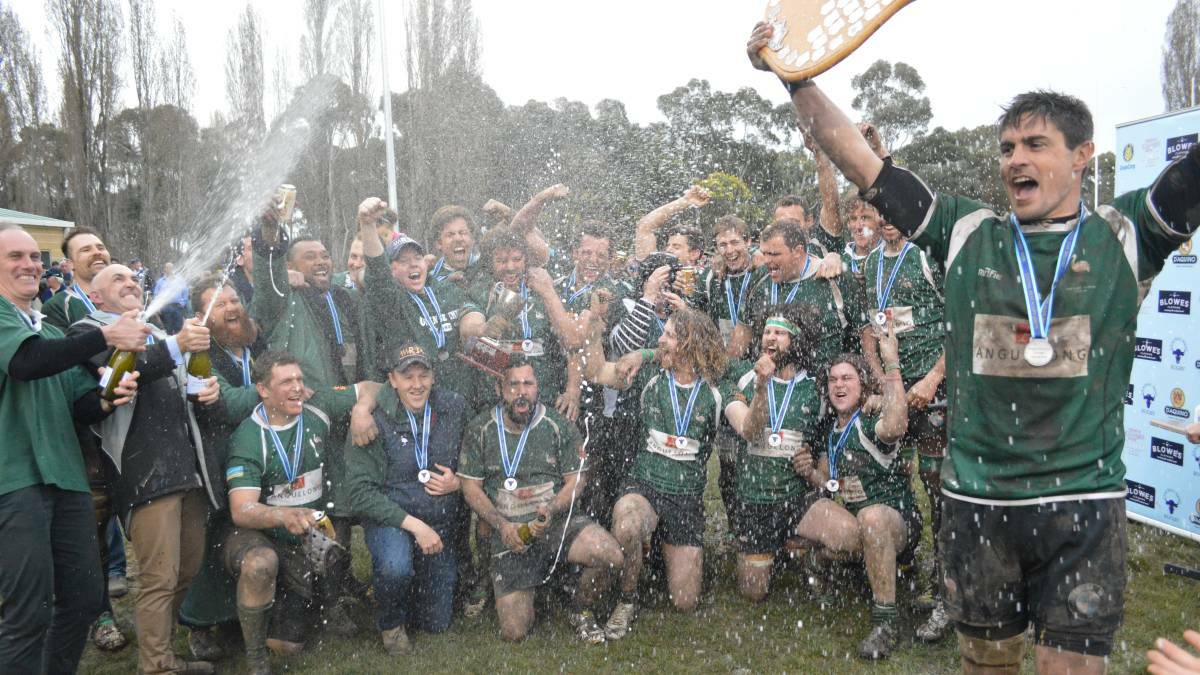 WE ARE THE CHAMPIONS: Orange Emus celebrate their second successive Blowes Clothing Cup title, the grand final win was one of several moments we deemed good enough to be in the top 10 from 2016. Photo: MATT FINDLAY