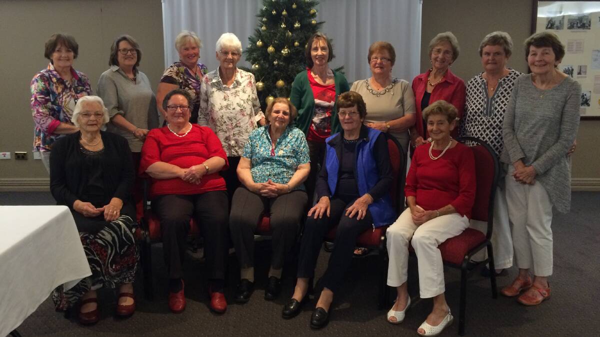 TIS THE SEASON: Ex-Services ladies social players enjoy their annual Christmas lunch at the club after another great year of tennis in 2017. Photo: SUPPLIED