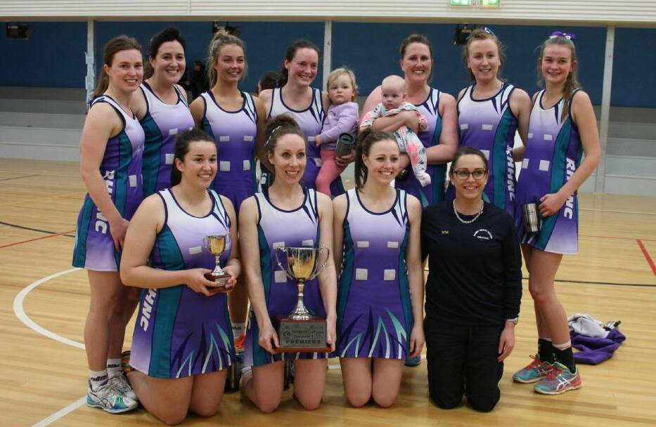 CHAMPIONS: Robin Hood's Sarah Cooper (back), Kristy Sullivan, Lauren Williams, Narelle Taylor with Clare Taylor, Erin Johnstone with Harriet, Victoria Briscoe, Millie Wilcox, (front) Katie Matthews, Tegan Dray, Sammie Spicer and Cindy Gilchrist.