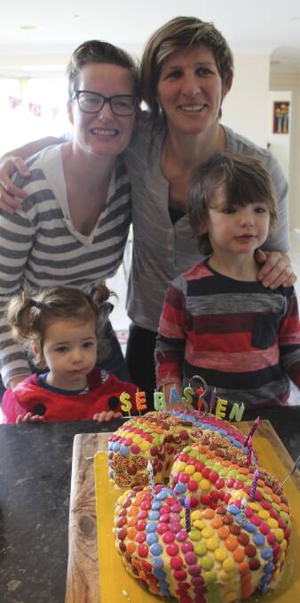 FIGHT FOR EQUALITY: Bathurst couple Dr Alison Gerard and Sophie Meredith with their children Sebbi and Zadie.