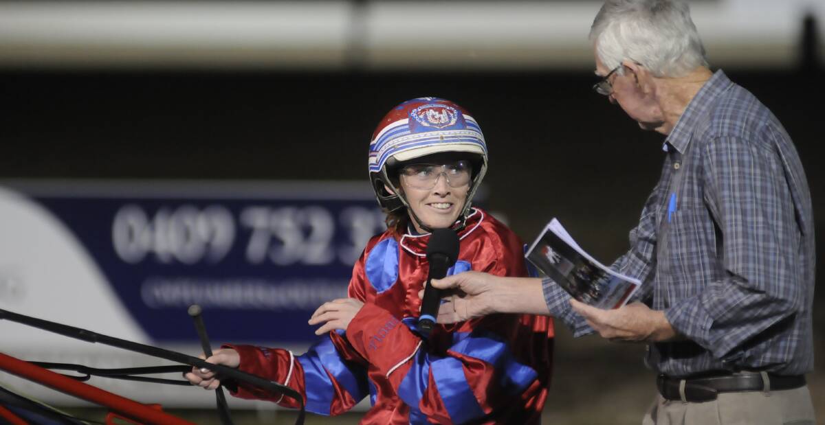 ALLEGATIONS: Amanda Turnbull being interviewed by Terry Neil following a race in Bathurst earlier this year. Photo; CHRIS SEABROOK 042716ctrots2 
