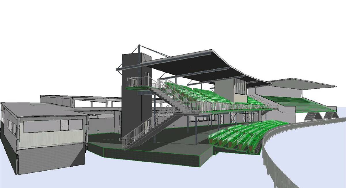 Designs by Clarke Keller Architects for a new grandstand at Wade Park produced in 2018. Picture supplied