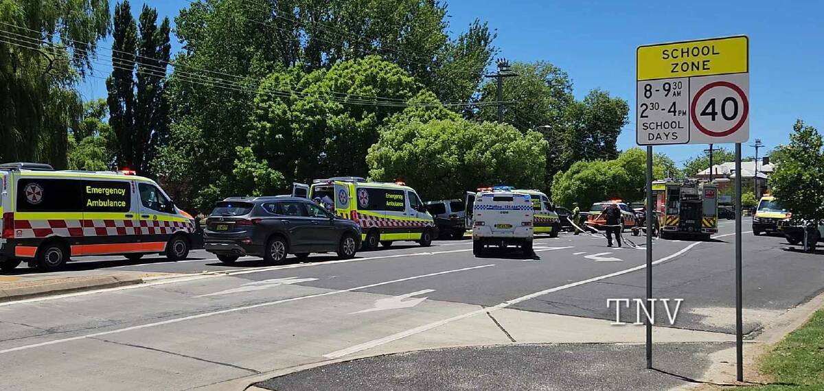 The scene of the crash near the corner of Moulder Street and Anson Street. Picture by Troy Pearson/TNV