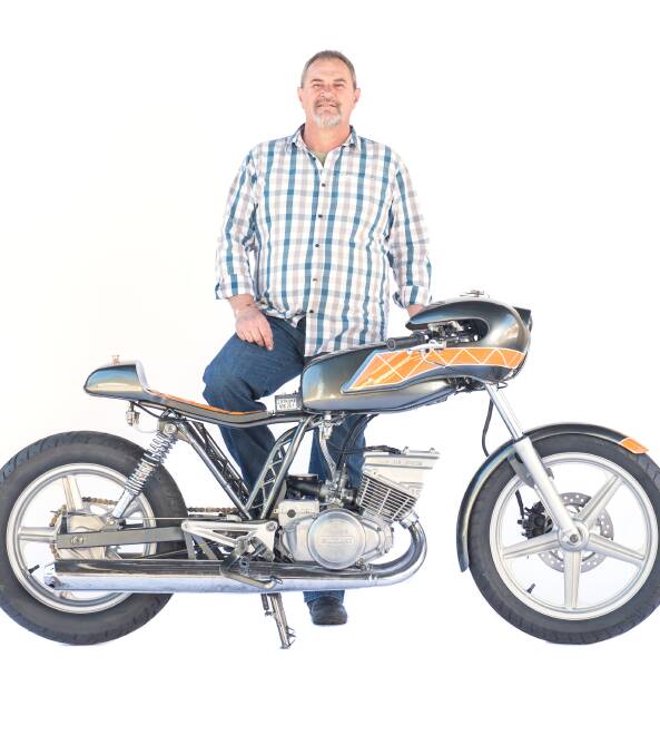 Talent and Ingenuity: Steve is pictured with his winning motorcycle built using two separate bikes that he sourced locally as well as a number of salvaged parts.