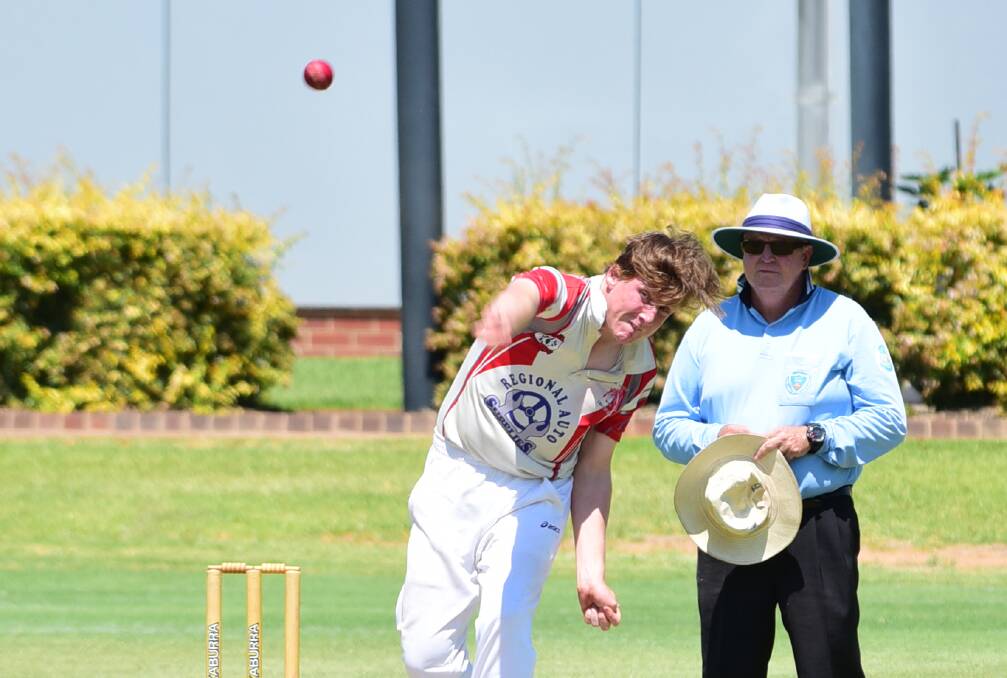 SENDING DOWN HEAT: Dubbo's Tom Atlee struck early on Wednesday and finished with 1/13 from six.