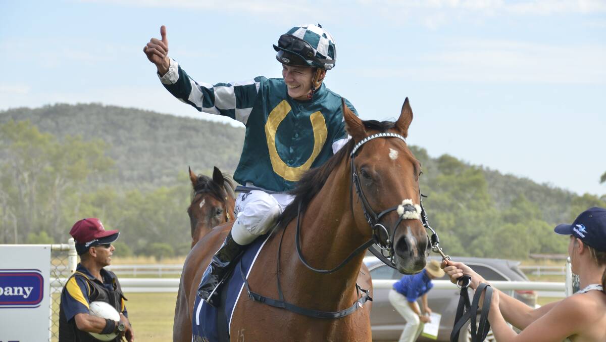 READY: Koby Jennings has enjoyed his time on Distinctive Look, pictured after winning at Wellington in last month's Qualifier. Photo: BELINDA SOOLE