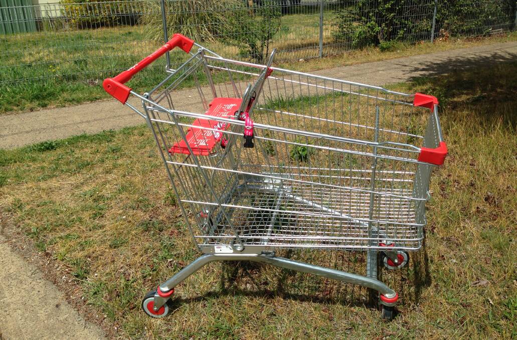 FAIR GO: An abandoned shopping trolley found in Kenna Street Orange which is kilometres away from the nearest supermarket. Photo: CONTRIBUTED