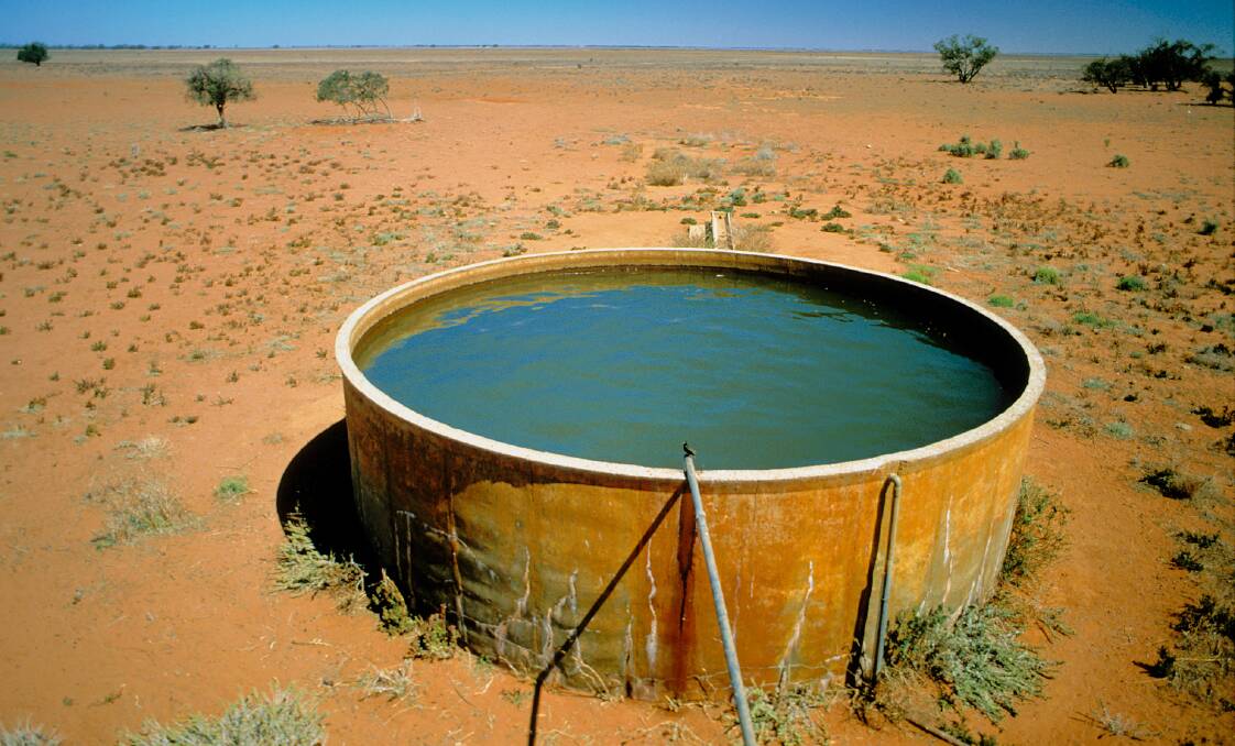 PRECIOUS: A bore water tank during drought conditions. In Australia groundwater makes up approximately 17 per cent of accessible water. Photo: GREGORY HEATH
