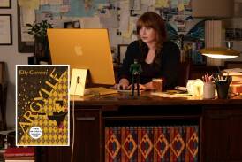 Bryce Howard Dallas as Elly Conway in Argylle. Inset: Argylle, by Elly Conway. Penguin. $34.99. Picture Apple TV+