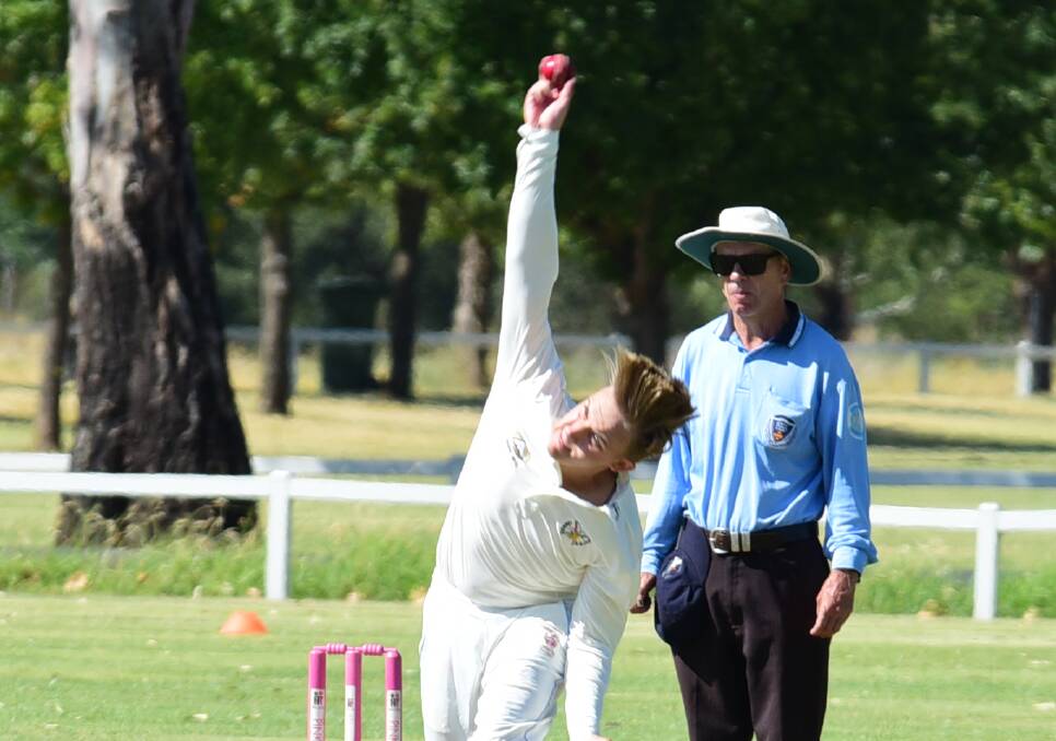 Leading from the front: Coach Matt Tabbernor is looking to Dubbo's Blake Watmore (pictured in this year's Brewery Shield) to lead Western Zone's bowling attack. Photo: BROOK KELLEHEAR-SMITH