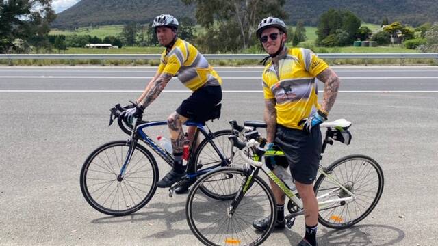 The 16 cyclists 'who aren't cyclists' rode from Sydney to Orange for Ronald McDonald House in Westmead. PHOTO: SUPPLIED
